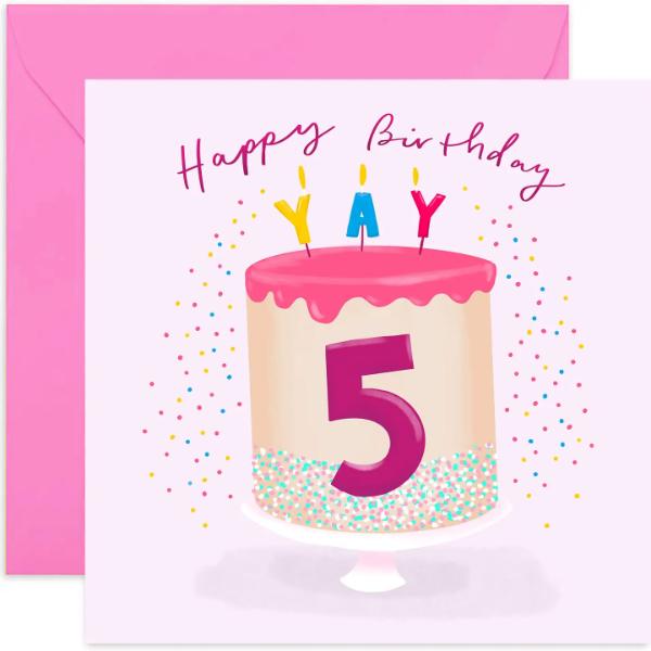 Birthday Cake 5th Birthday Card