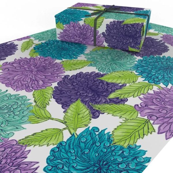 Blue Dahlias Wrapping Paper RPBD:10-10/01.W