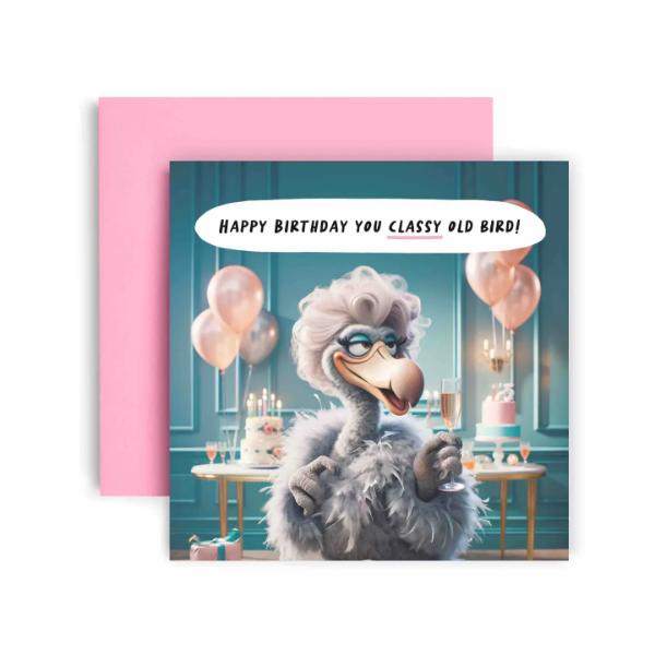 Classy Old Bird Birthday Card