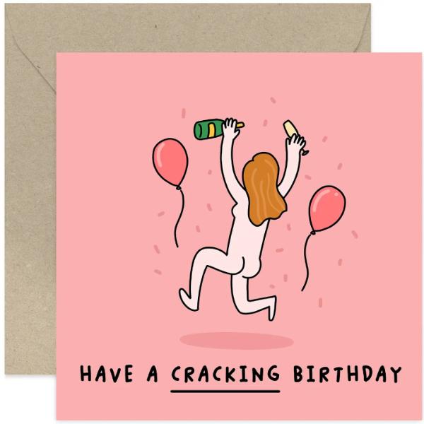 Cracking Birthday Pink Card