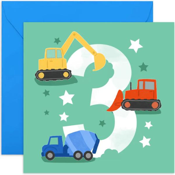 Digger 3rd Birthday Card