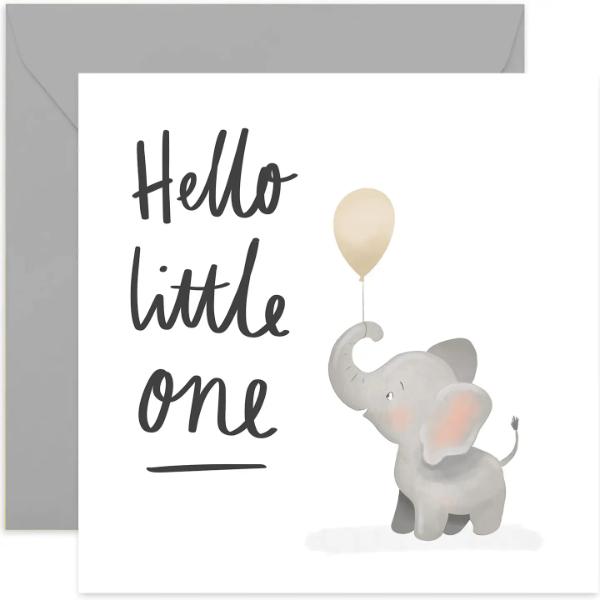Hello Little One Elephant Card