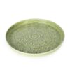 32CM ROUND METAL EMBOSSED TRAY WITH OLIVE
