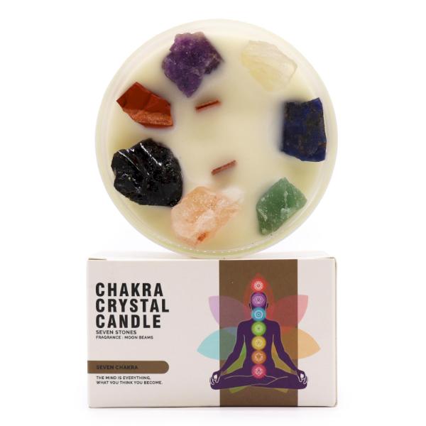 Large Chakra Crystal Candle