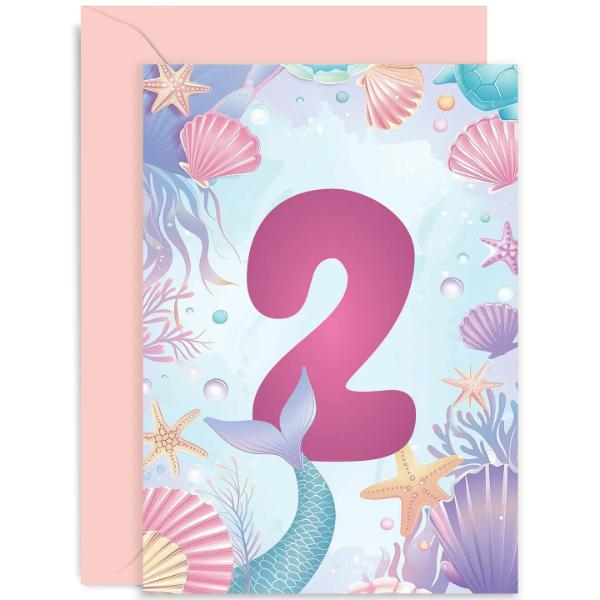 Mermaid 2nd Birthday Card