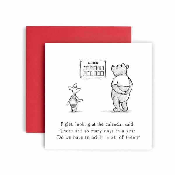 Pooh Piglet Adulting Card