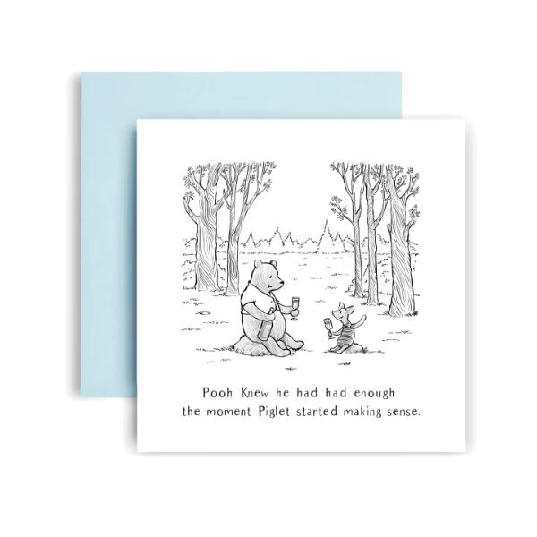 Pooh and Piglet Making Sense Birthday Card