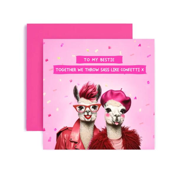 Sass Confetti Bestie Birthday Card