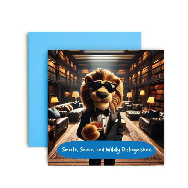 Smooth Lion Roar Happy Birthday Card