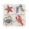 SET OF 4 COASTERS SEA CREATURES
