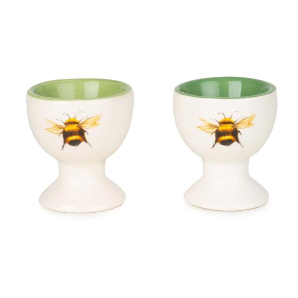 Ceramic egg cups (set of 2) Bee design
