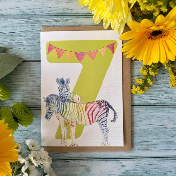 Number 7 Children's Birthday Card