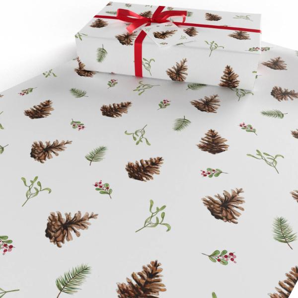 Christmas Fir Cones and Mistletoe by Sophie Botsford