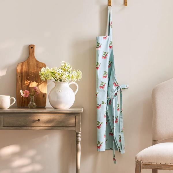 Adult Apron - Strawberries - Blue