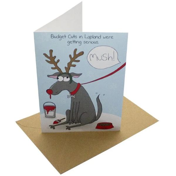 Christmas Budget Cuts A5 Card (blank inside) by Rosie Parkinson