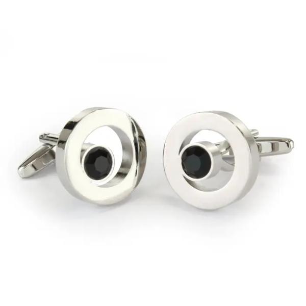 Silver Finish Ring Cufflinks