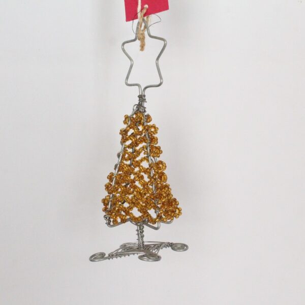 Beaded Coiled wire standing tree/ Miniature