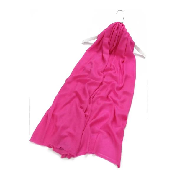 Plain Colour Pure Cashmere Scarf - Hot Pink