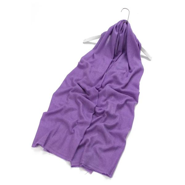 Plain Colour Pure Cashmere Scarf - Purple