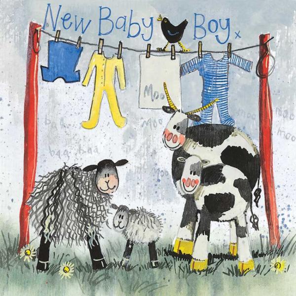 New Baby Boy Square Card AC832