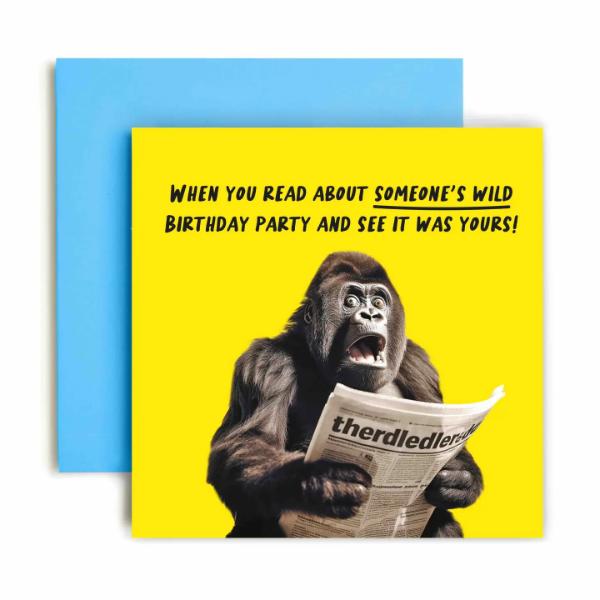 Gorilla Loo Roll Crisis Funny Birthday card