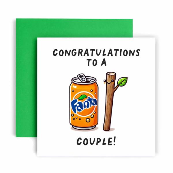 Funny Congratulations to a Fanta-stick Couple Wedding Card