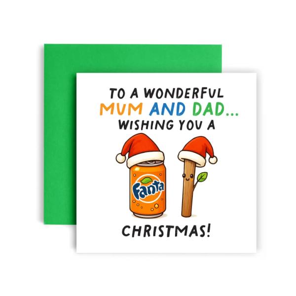 Funny Christmas Card for Mum and Dad - Fantastick Xmas
