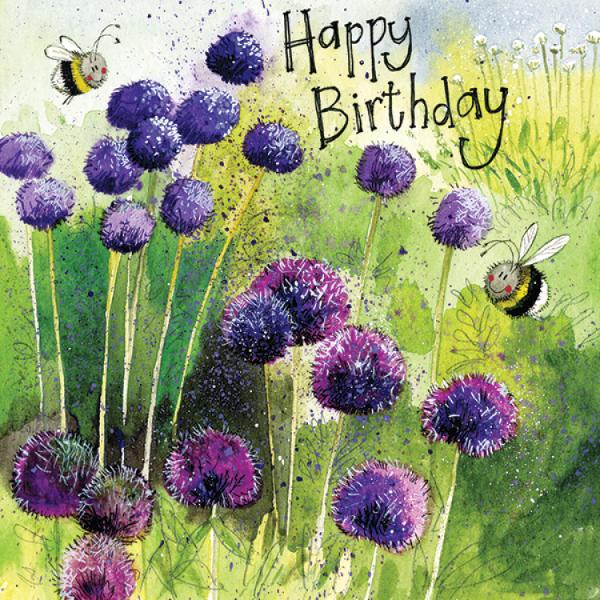 Alliums Happy Birthday Card AC732
