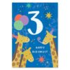 Giraffe Birthday Card Age 3 COS013
