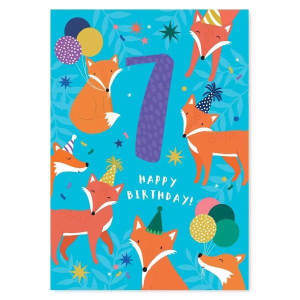 Fox Birthday Card Age 7 COS017