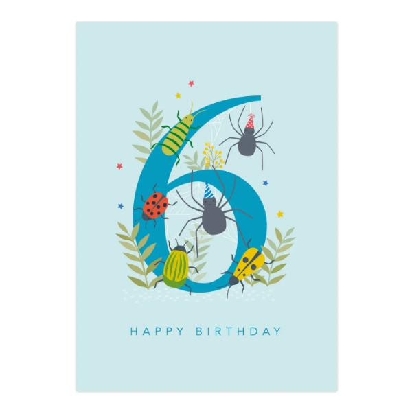 Bugs Birthday Card Age 6 KAA012