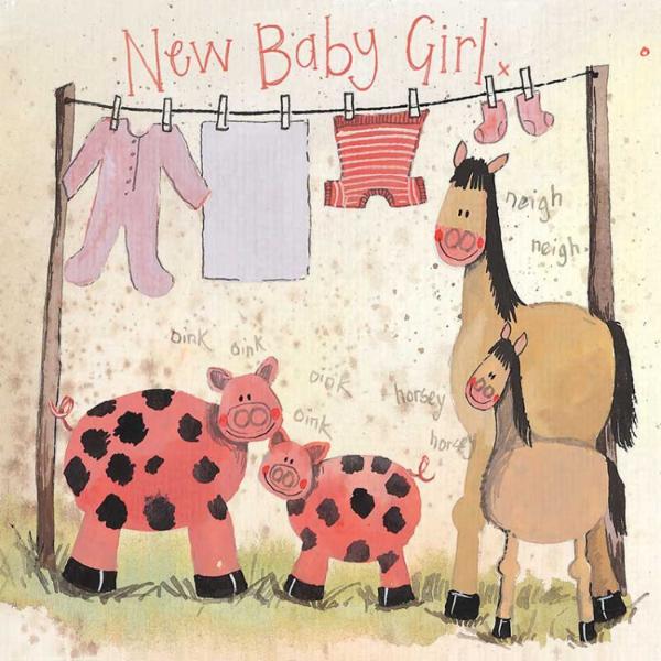 New Baby Girl Square Card AC831