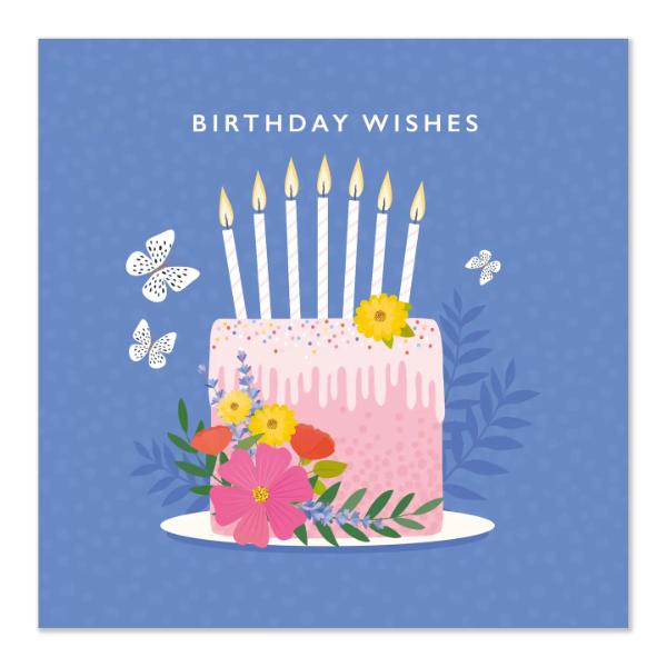 Pink Floral Cake Card ATN004