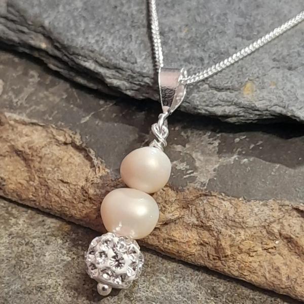 Pearl & Cubic Zirconia Pendant 26mm Drop