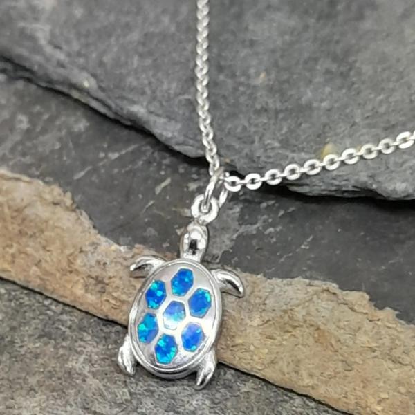 Reconstituted Opal Turtle Pendant 12 X 10mm