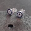 6mm Round Blue & Clear Cubic Zirconia Stud Earrings