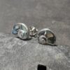 Spiral Shell, Abalone Inset 9X8mm Stud Earrings