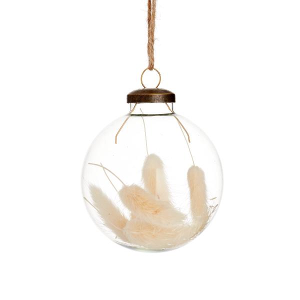 Dried Bunny Tail Filled Bauble VERXM239