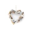 25cm Wht Frosted Heart Wreath XMN2424