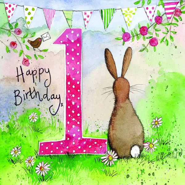 One Bunny 1st Birthday Card AC681