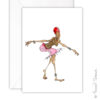 Greeting Card/ Crouching topless dancing girl w/beads
