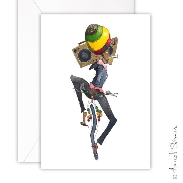 Greeting Card - Bike Rasta-man/HS072