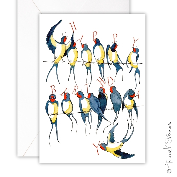 Greeting Card/ Swallows/HS198
