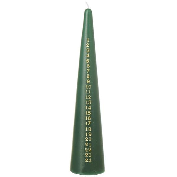 Green Advent Candle, 25cm
