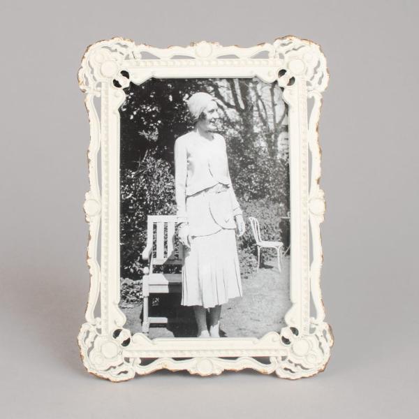 Lace 18.2Cm Pewter Photo Frame Cream