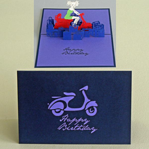 Scooter Girl Pop-Up Card