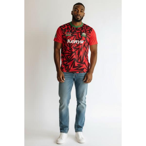 Jersey T - Shirt Red& Black Stripes