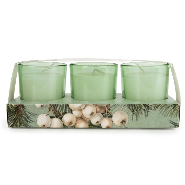 Votive Candles Set of 3 - Winter Fir & Mistletoe