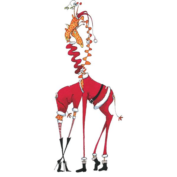 Christmas Card -Giraffe Under Mistleteo/HS066