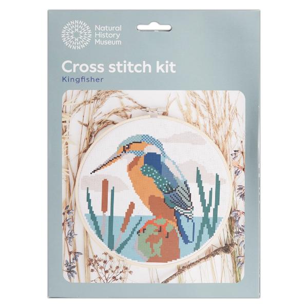 Natural History Museum Cross Stitch Kit, Kingfisher, 14cm - Image 4